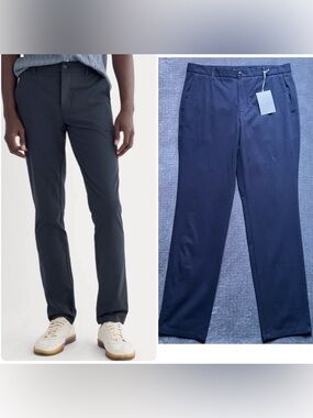 NEW Everlane Uniform Performance Pants Mens 34x32 Navy Slim Fit Stretch Chino